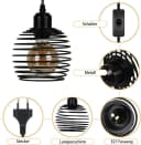 Nettlife Pendelleuchte Schwarz 1.5M Retro-Design mit Schalter Stecker E27 Bild 3