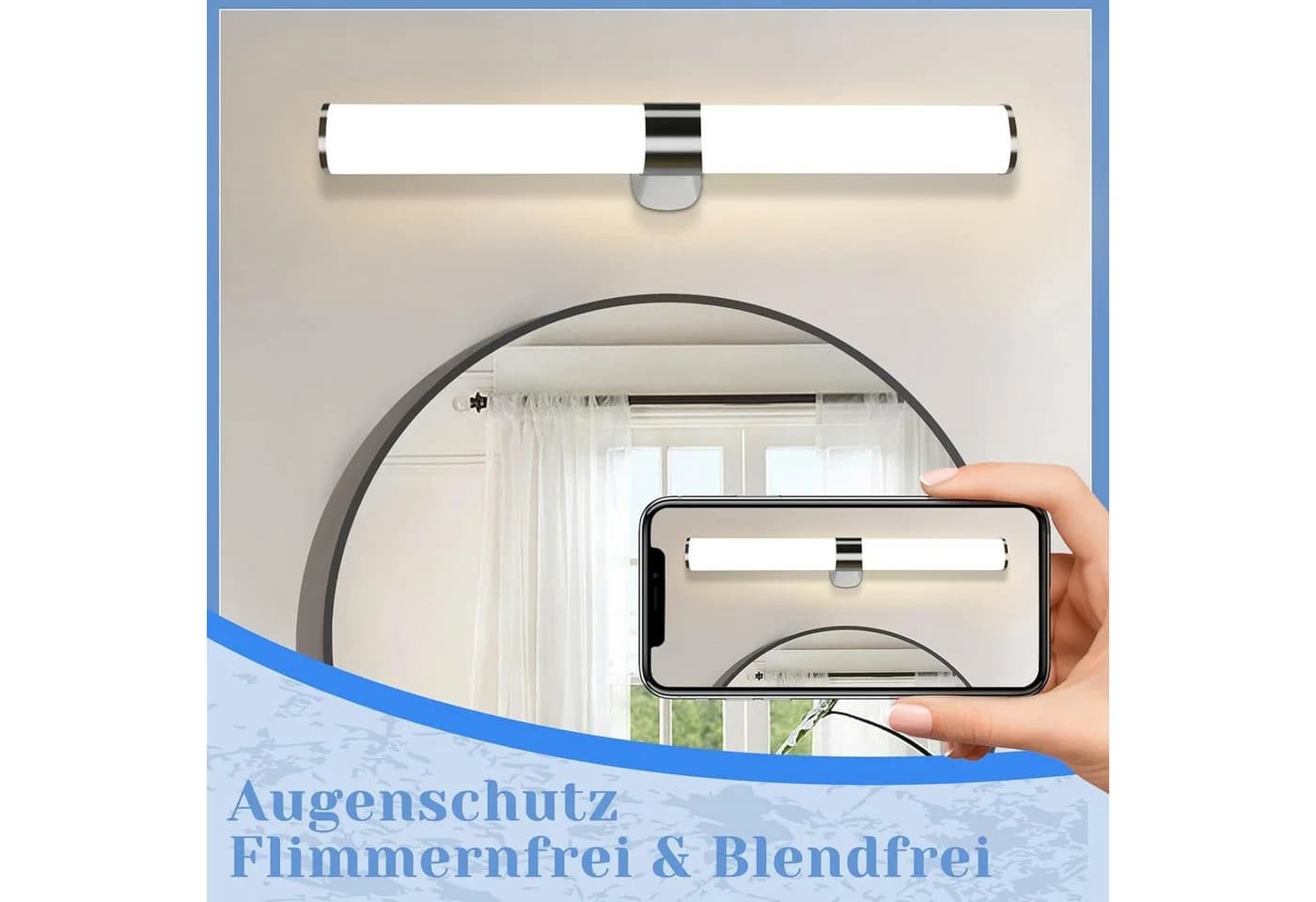 Nettlife LED Spiegelleuchte Chrom Neutralweiß - Bild 5