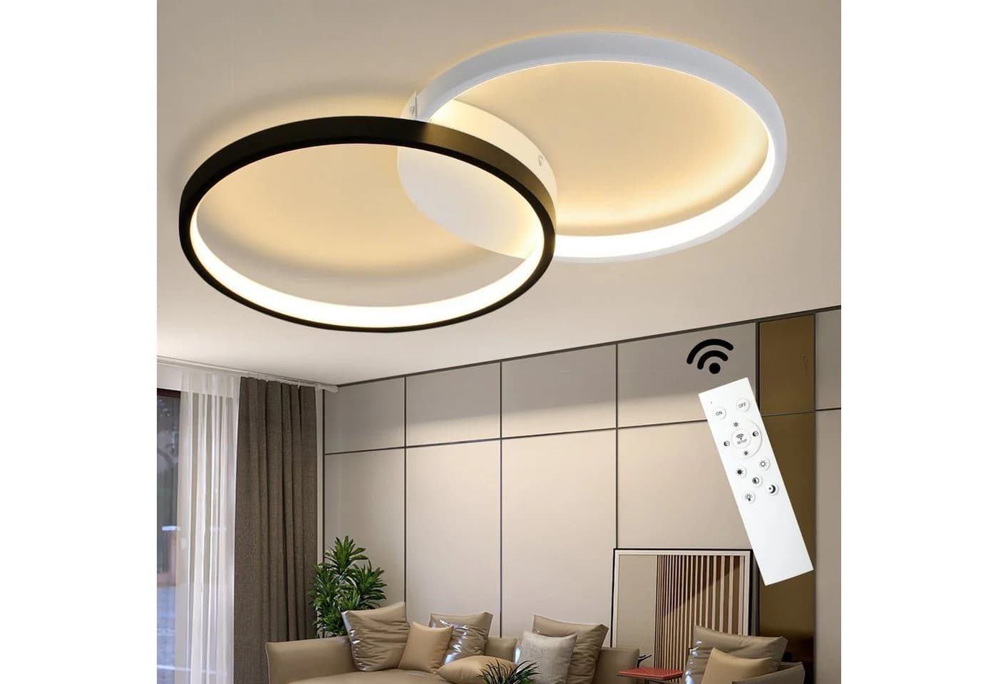 ZMH LED Deckenleuchte Dimmbar Modern mit Fernbedienung - Bild 2