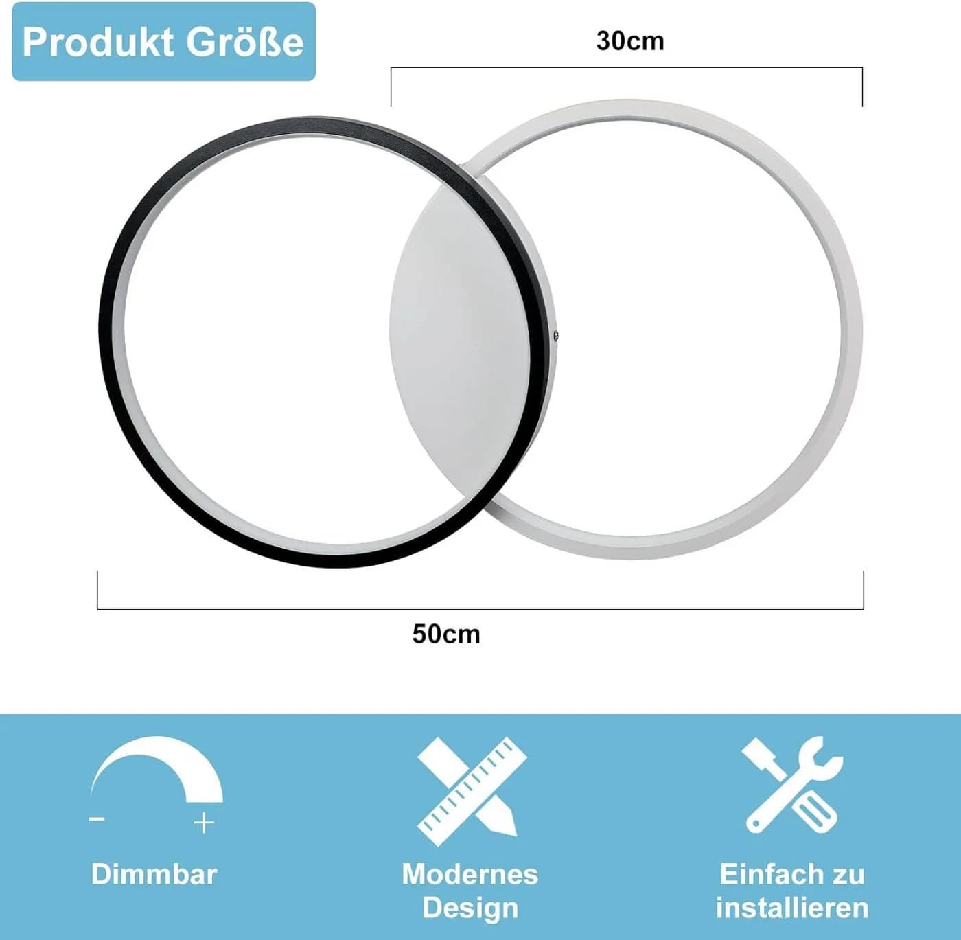 ZMH LED Deckenleuchte Dimmbar Modern mit Fernbedienung - Bild 4