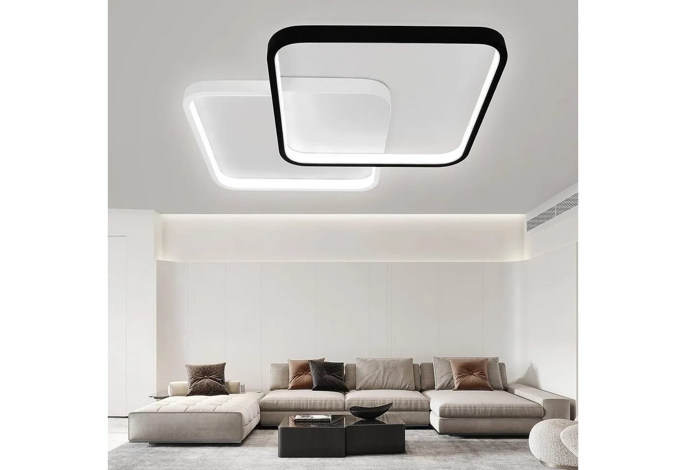 ZMH LED Deckenleuchte Dimmbar Silber Modern mit Fernbedienung