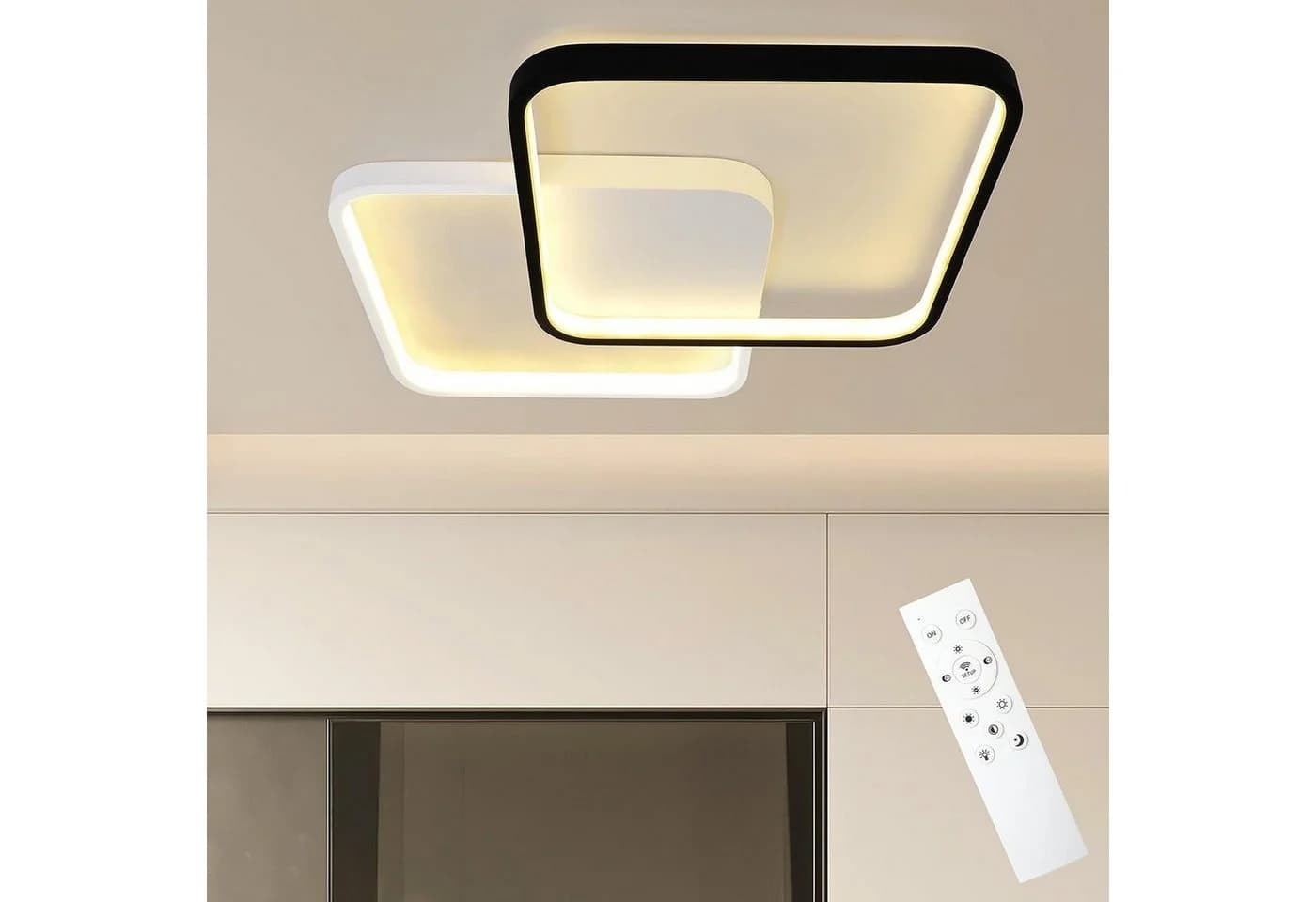 ZMH LED Deckenleuchte Dimmbar Silber Modern mit Fernbedienung - Bild 2