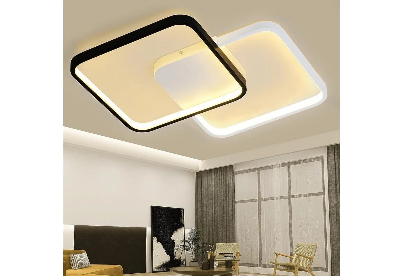 ZMH LED Deckenleuchte Dimmbar Silber Modern mit Fernbedienung - Bild 5