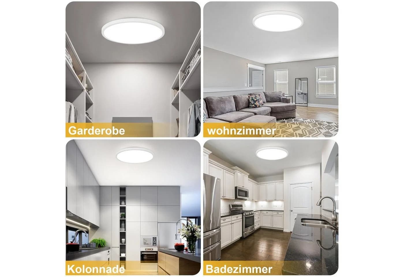ZMH LED Deckenleuchte Rund 30cm Weiß 6500K - Bild 3