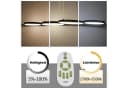 Nettlife LED Pendelleuchte Esszimmer 4Ring Schwarz Dimmbar Bild 3