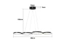 Nettlife LED Pendelleuchte Esszimmer 4Ring Schwarz Dimmbar Bild 5