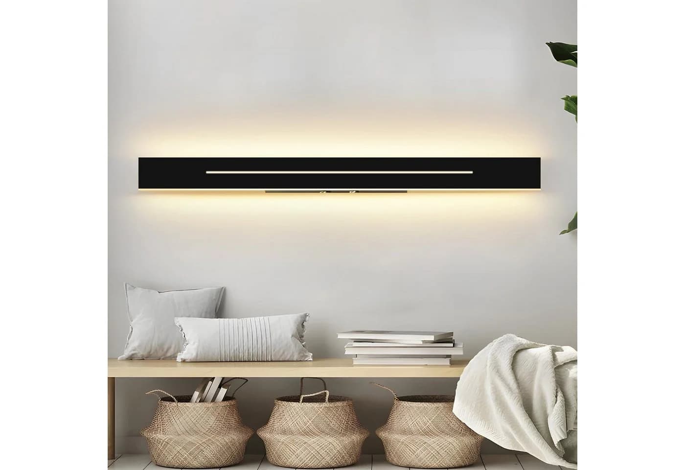 Nettlife LED Wandleuchte 60cm Schwarz Warmweiß - Bild 2