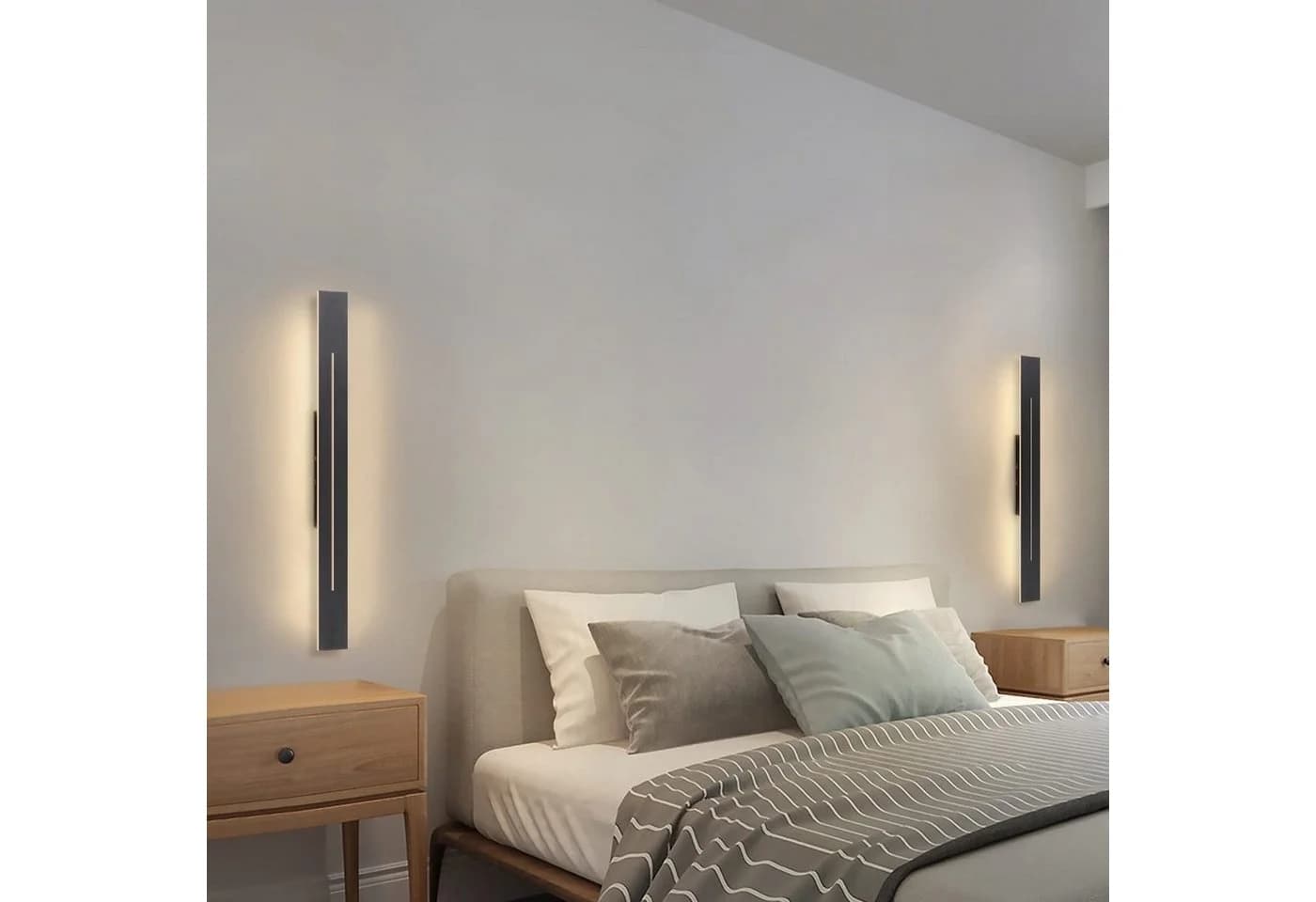 Nettlife LED Wandleuchte 60cm Schwarz Warmweiß - Bild 3