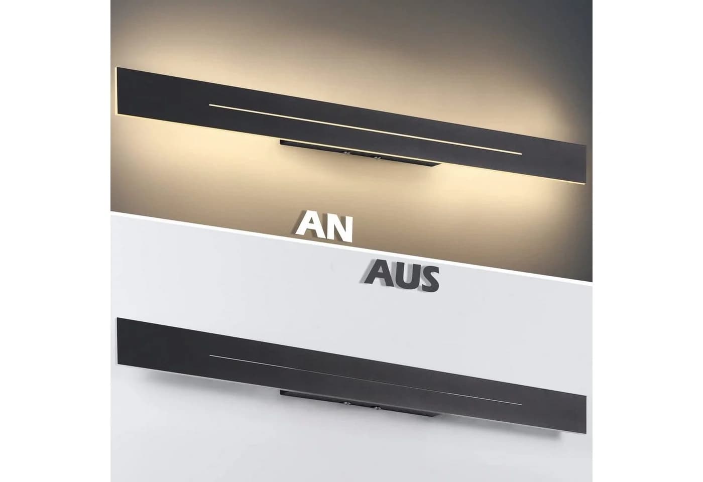 Nettlife LED Wandleuchte 60cm Schwarz Warmweiß - Bild 4