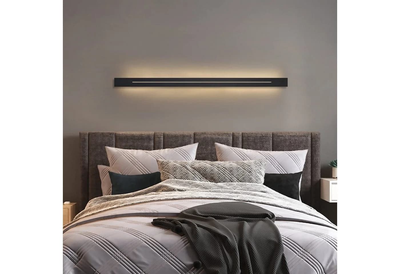 Nettlife LED Wandleuchte 100cm Schwarz Warmweiß