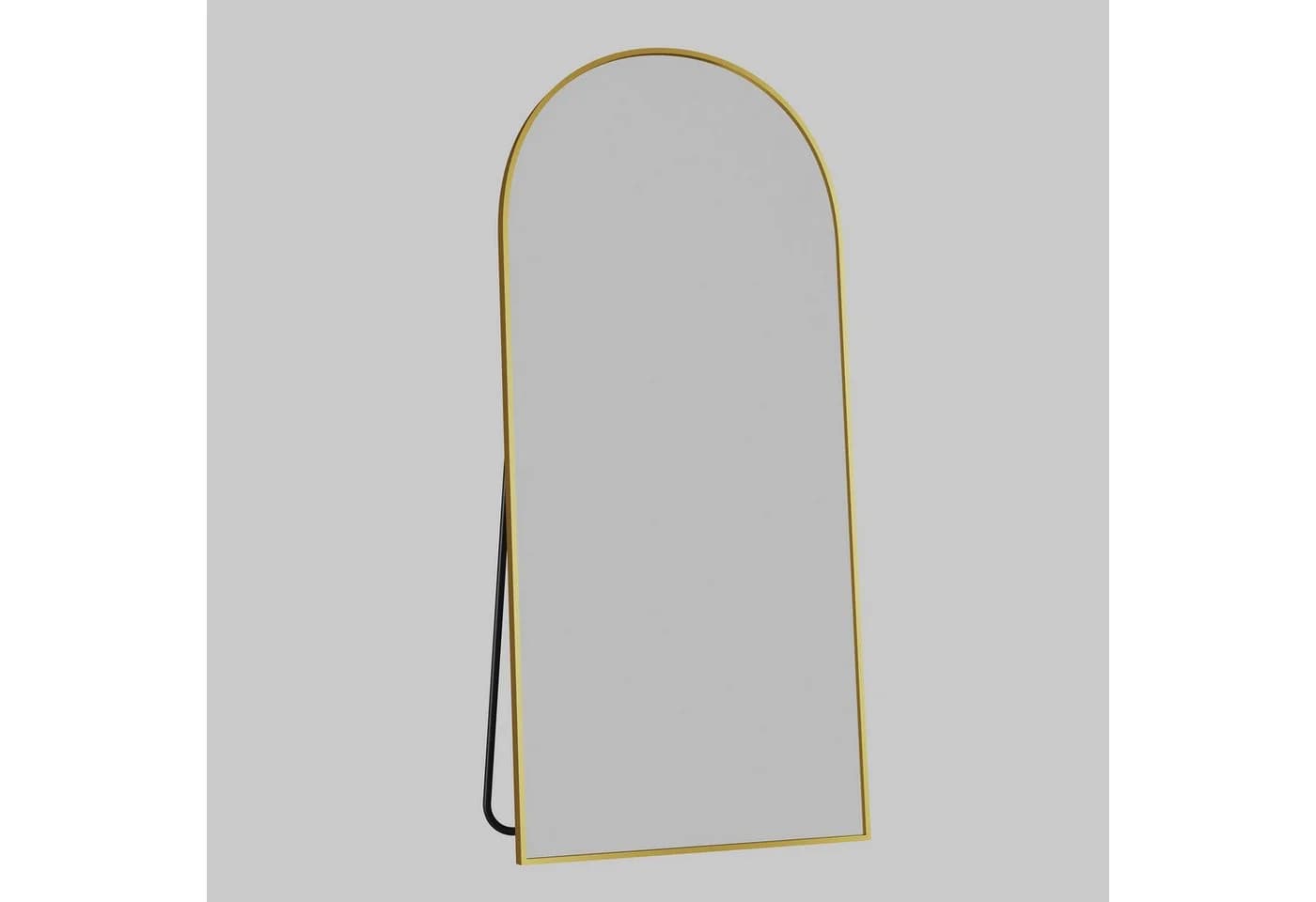 ANTOK Ganzkörperspiegel Bogenform Schwarz Gold Aluminiumrahmen - Bild 3