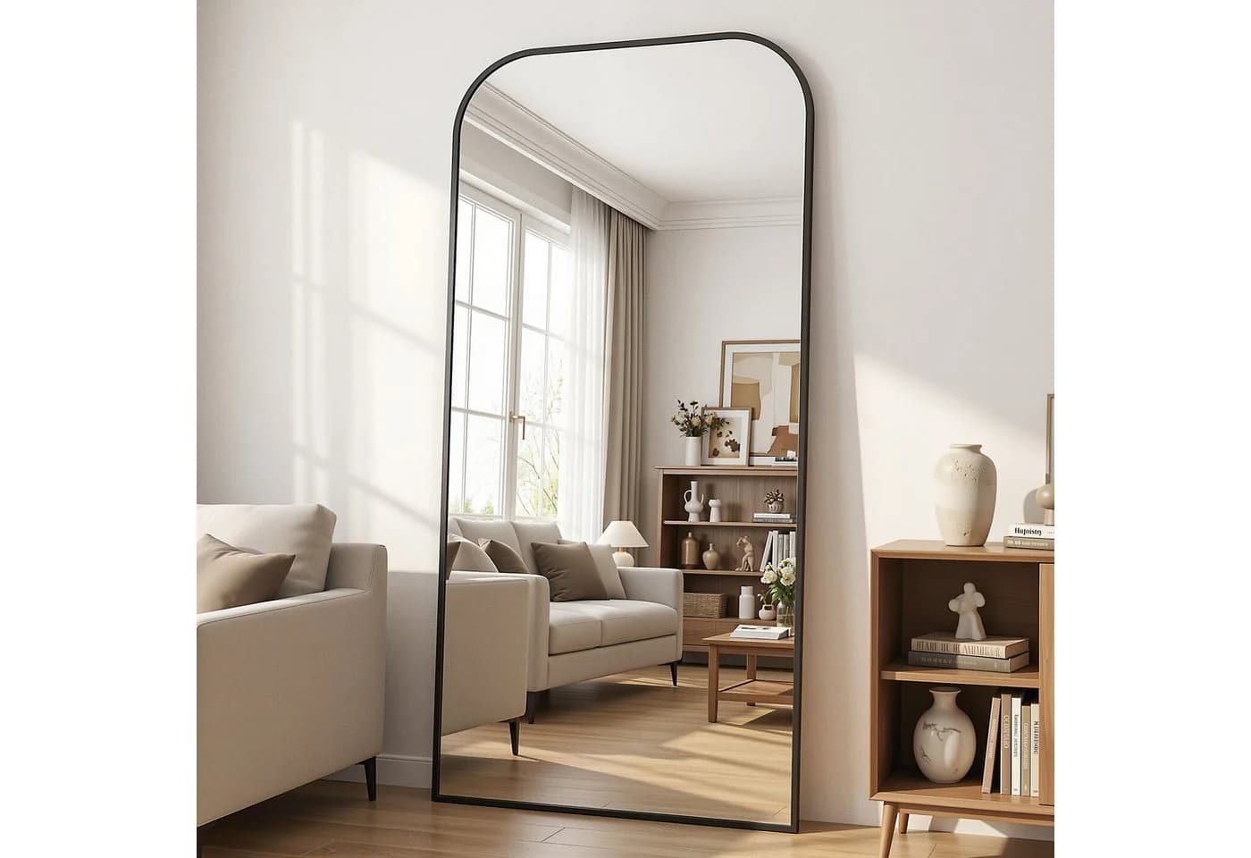 ANTOK Ganzkörperspiegel 193x86cm freistehend wandmontierbar minimalistisch - Bild 5