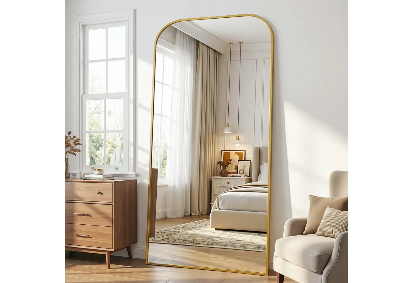 ANTOK Ganzkörperspiegel Schwarz/Gold 193x86cm - Bild 5