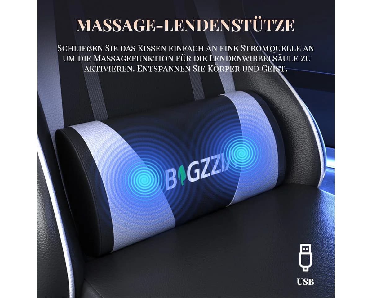 ZAISZE Gaming-Stuhl mit Massagefunktion & Fußstütze - Bild 3