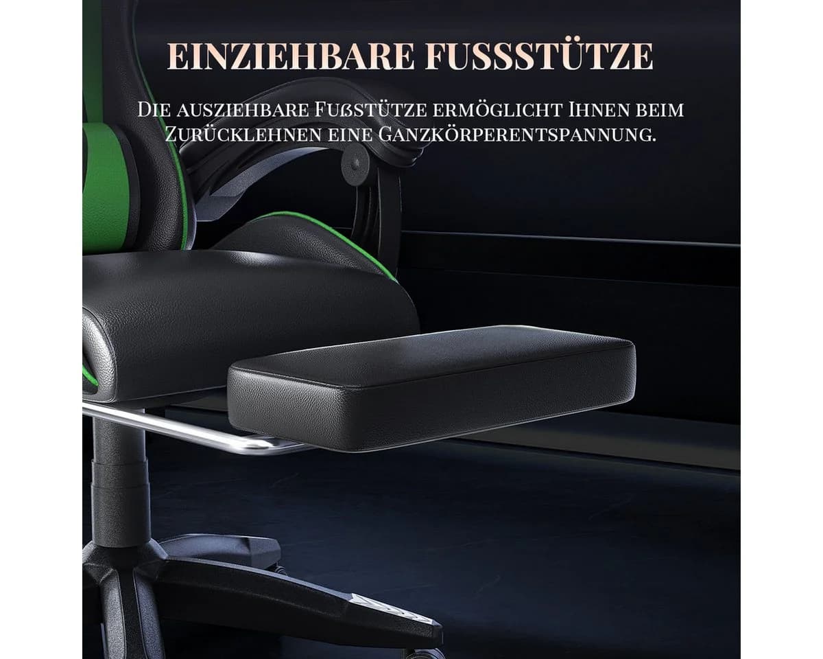 ZAISZE Gaming-Stuhl Schreibtischstuhl Grün mit Massagefunktion - Bild 4