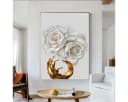 TPFLiving Kunstdruck Leinwand 3er Set Weiße Rose Gold Bild 4