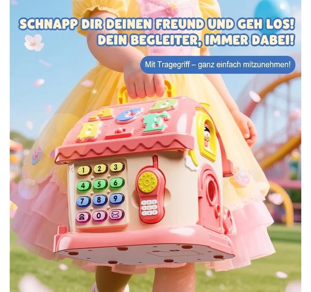 Rolipo 6-in-1 Lernhaus Mädchen Spielzeug mit Musik und Tragegriff - Bild 4