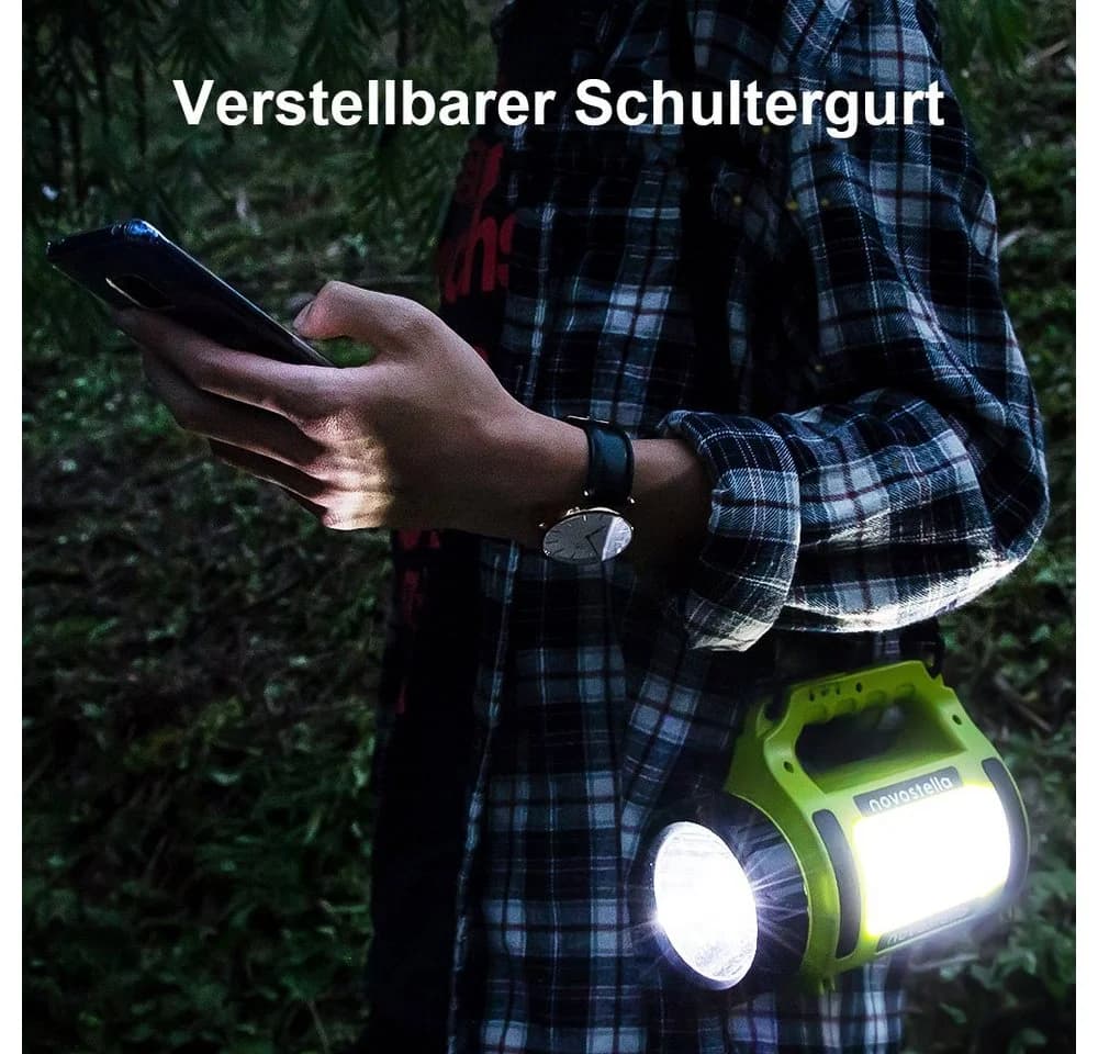 Novostella Taschenlampe LED Campinglampe Handscheinwerfer wiederaufladbare Laterne Tragbar - Bild 4