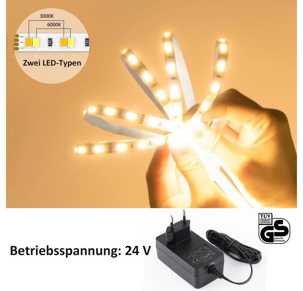 Novostella LED Stripe 6m/12m Dimmbar Warmweiß Kaltweiß - Bild 4