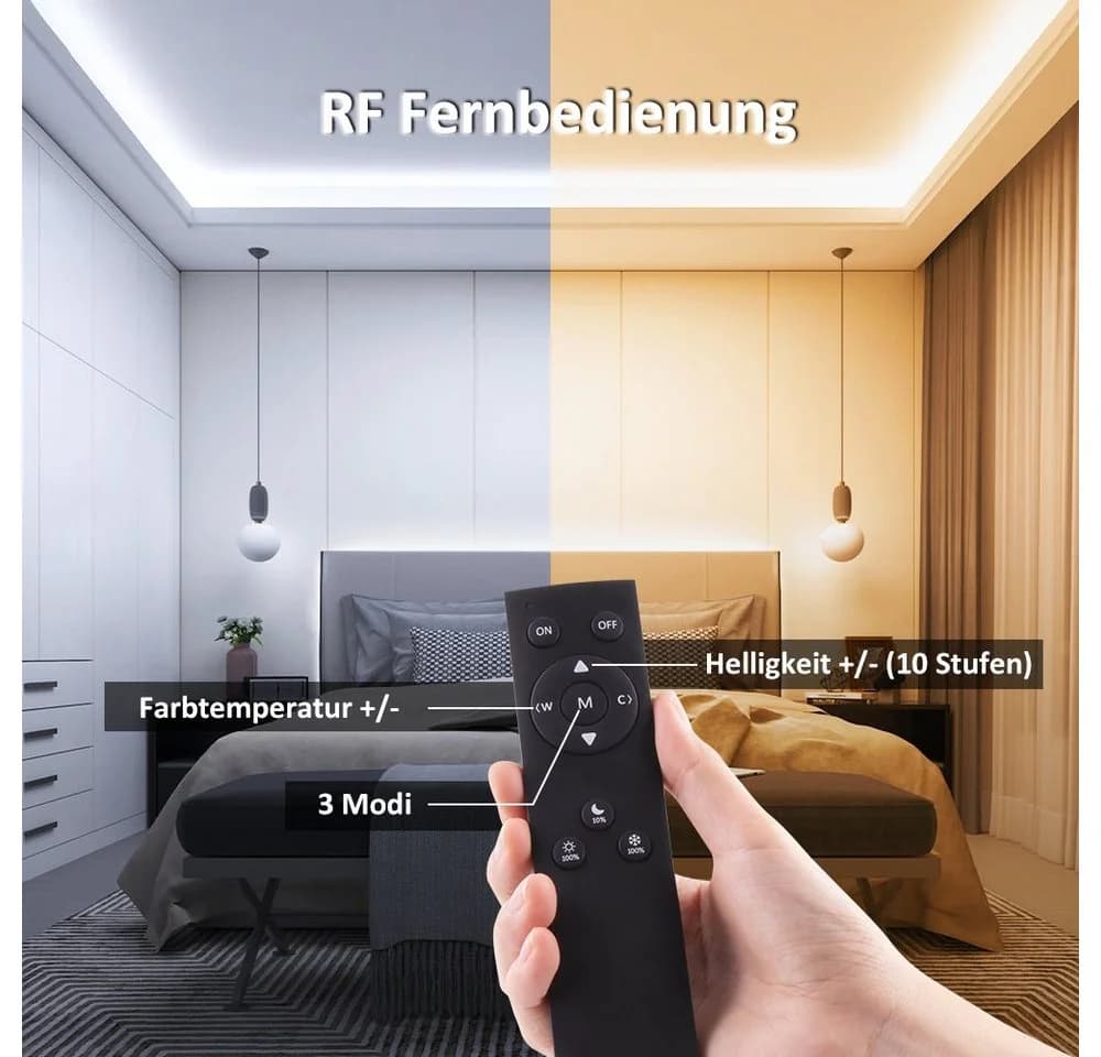 Novostella LED Stripe 6m/12m Dimmbar Warmweiß Kaltweiß - Bild 5