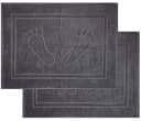 KH-Haushaltshandel Duschmatte 2er Pack Badvorleger, Badematte Duschvorleger, ca. 50 x 70 cm, Füße, saugstark, flauschig, 750 Gr./m², Frottier, Uni einfarbig, 100% Baumwolle, Frottee, Baumwolle, Frottier Badteppich waschbar Bild 2