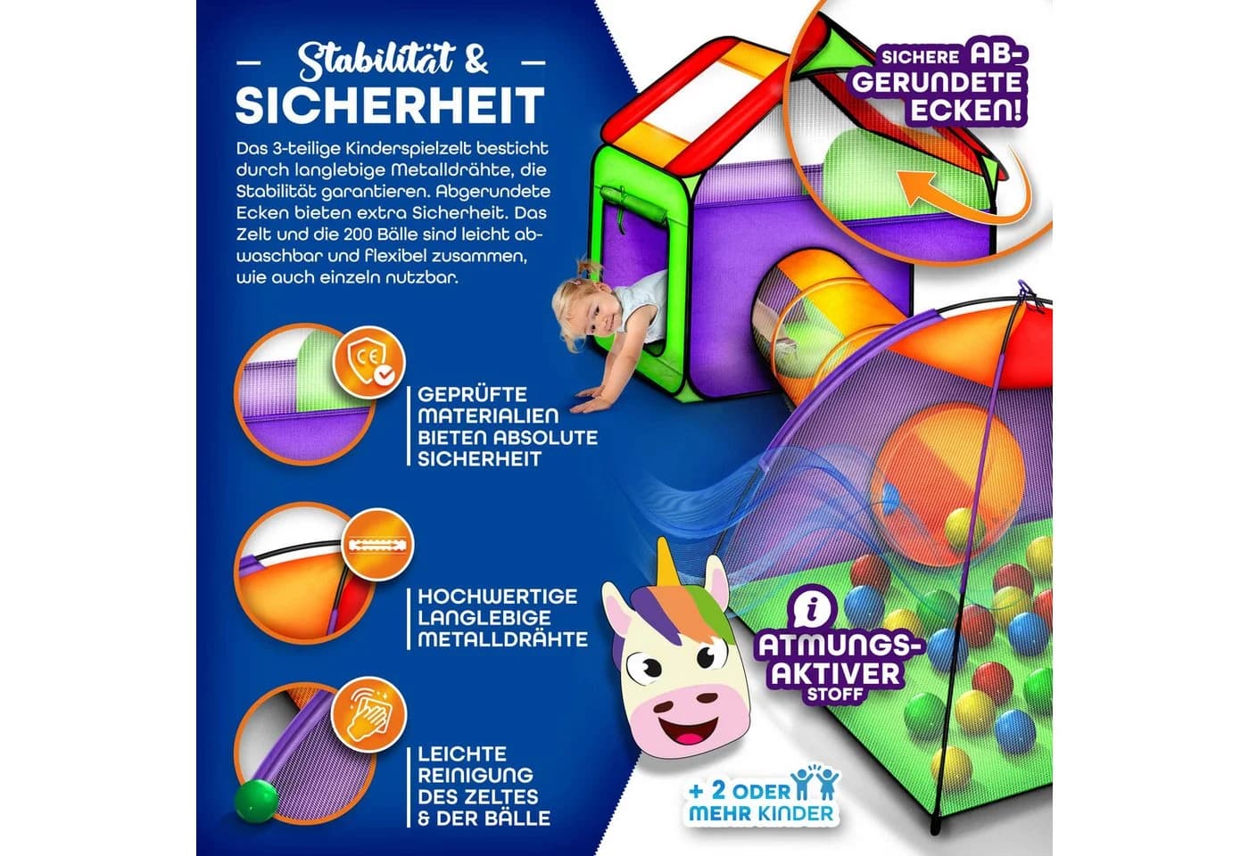 KIDUKU Spielzelt 3-teilig Bunt - Bild 4