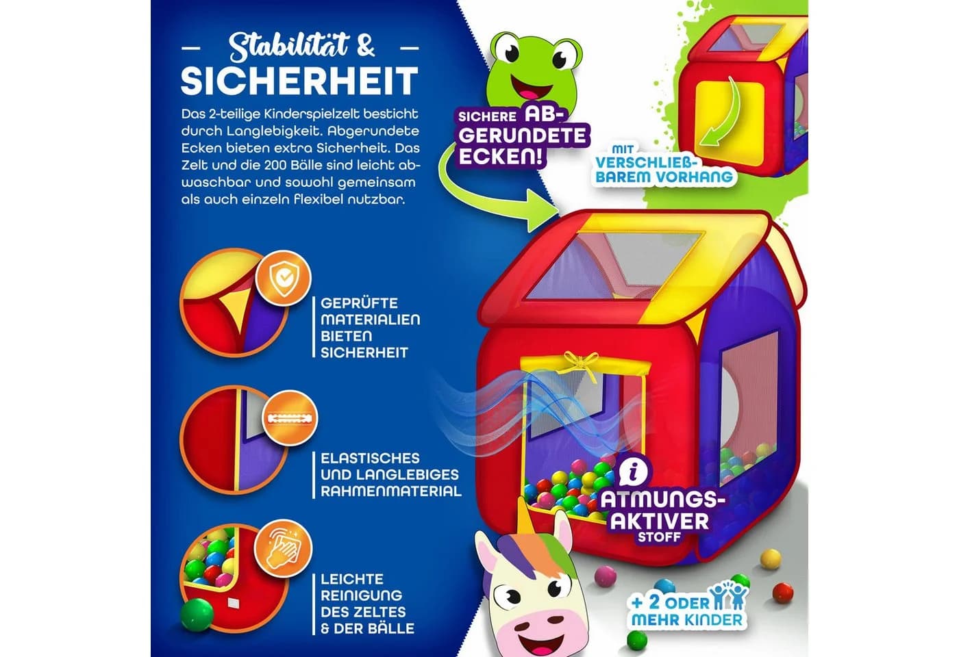 KIDUKU Bällebad Spielzelt 200 Bälle Bunt - Bild 4