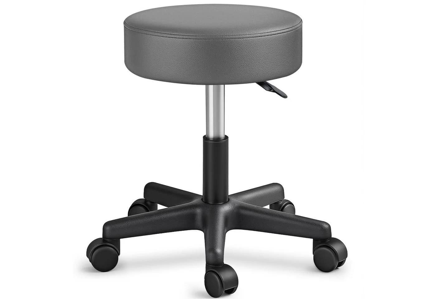 TRESKO Drehhocker Rollhocker höhenverstellbar Grau 10 cm Polsterung - Bild 2