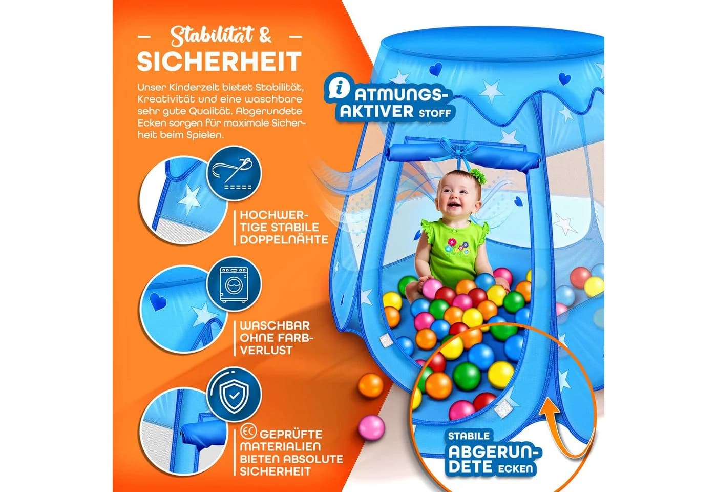 Kinderzelt, Spielhaus, Spielzelt, Bällebad - Bild 4