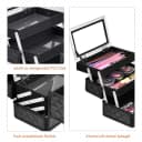 COSTWAY Schmuckkoffer mit Spiegel 23 x 15 x 18 cm Bild 5