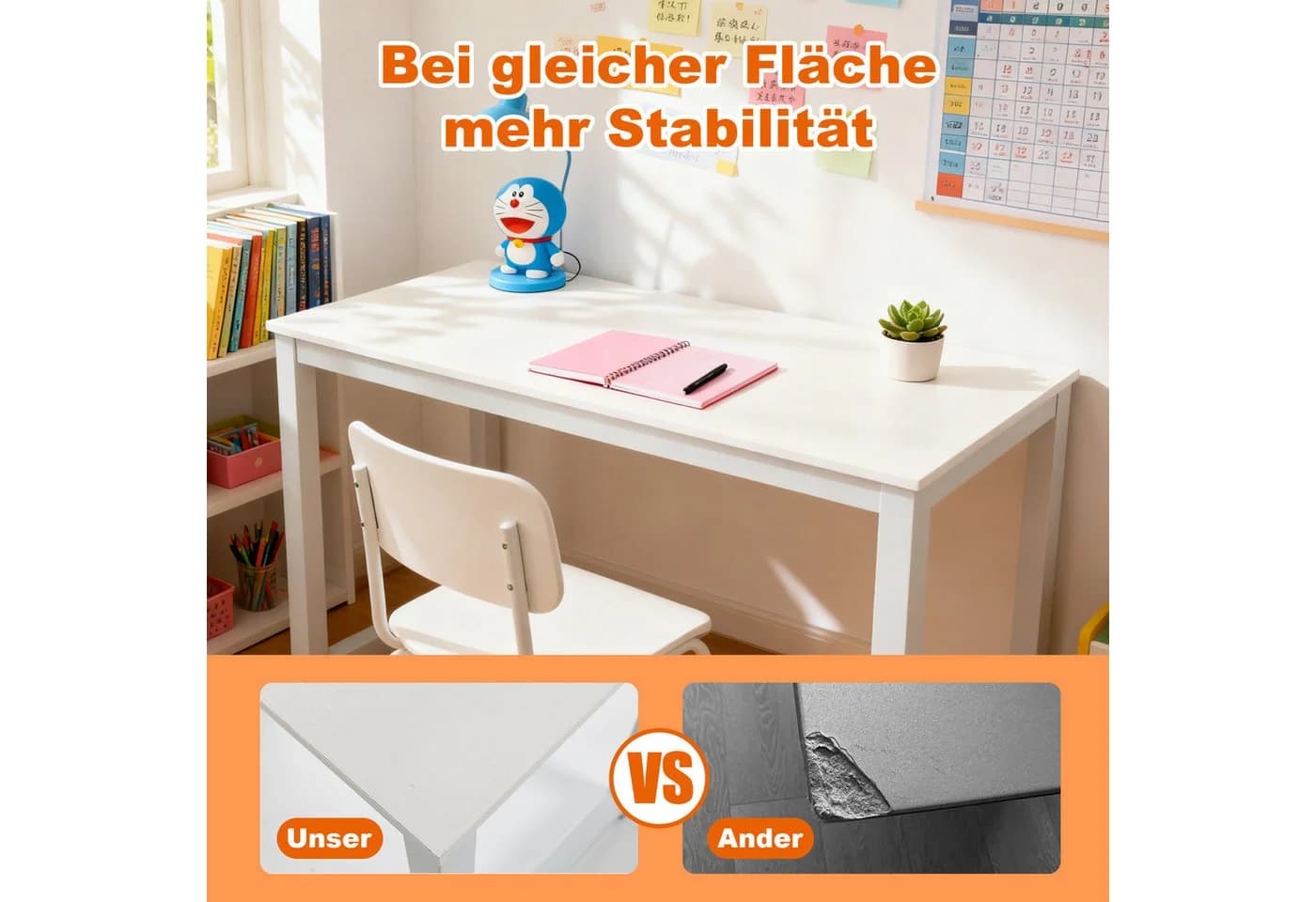 Thanaddo Arbeitstisch Moderner Weißer Schreibtisch - Bild 3