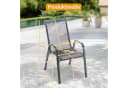 GIHAUVIA Gartenstuhl 4er-Set Grau Metall Stapelbar Bild 1