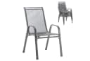 GIHAUVIA Gartenstuhl 4er-Set Grau Metall Stapelbar Bild 2