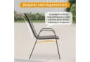 GIHAUVIA Gartenstuhl 4er-Set Grau Metall Stapelbar Bild 3