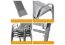 GIHAUVIA Gartenstuhl 4er-Set Grau Metall Stapelbar Bild 4