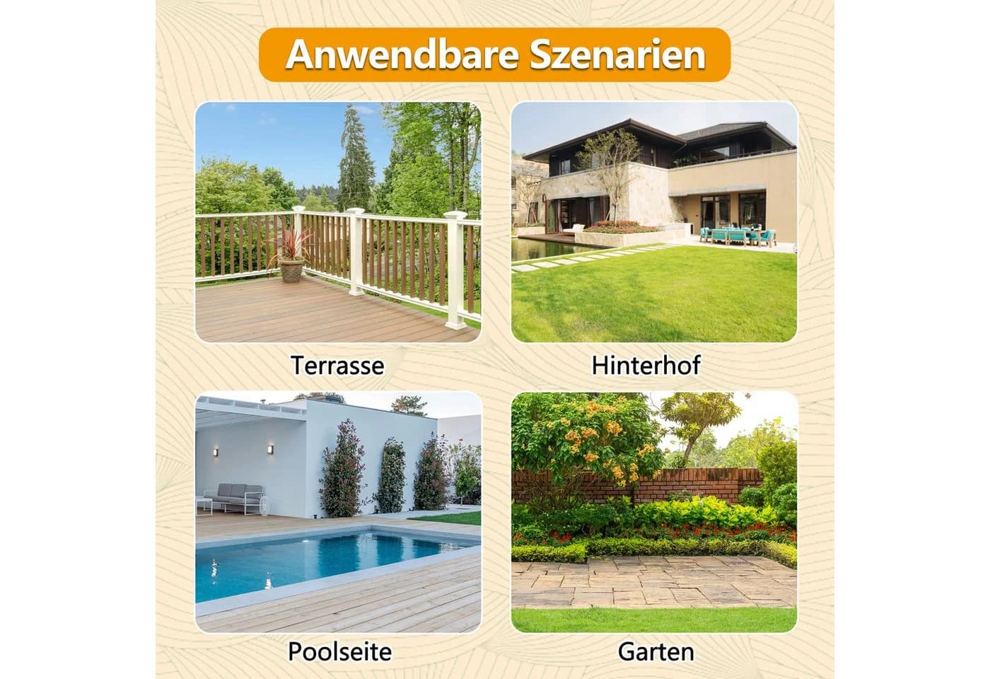 GIHAUVIA Gartenstuhl 4er-Set Grau Metall Stapelbar - Bild 5