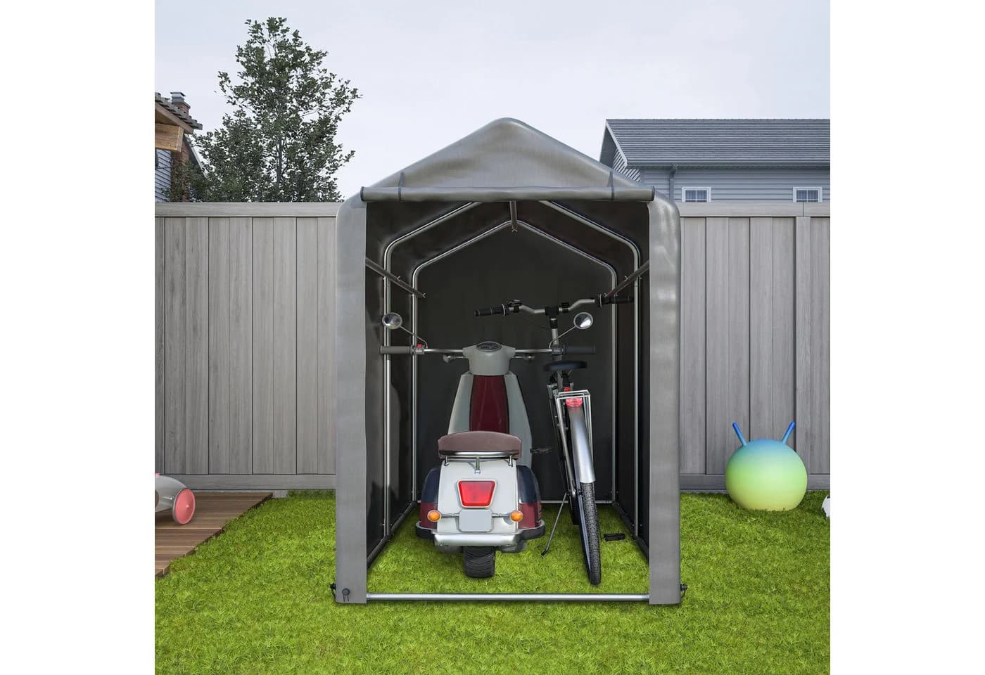 GIHAUVIA Gartenhaus Fahrradgarage Lagerzelt Carport Gerätezelt - Bild 2