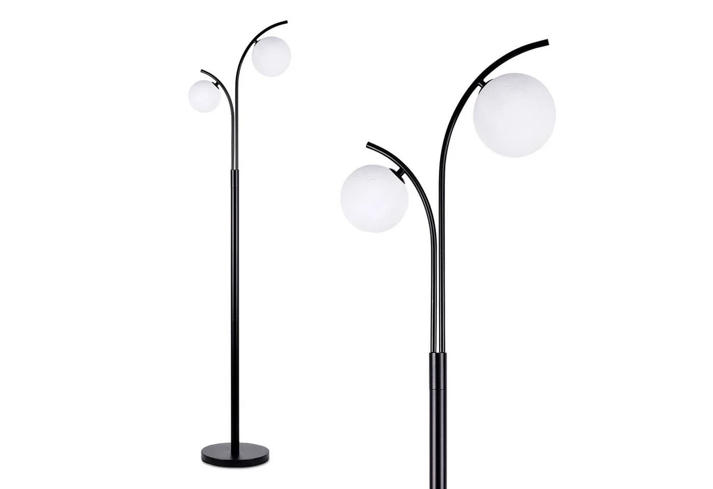 STANBOW Stehlampe Mond-Optik 160 cm Weiß Schwarz G9 - Bild 2