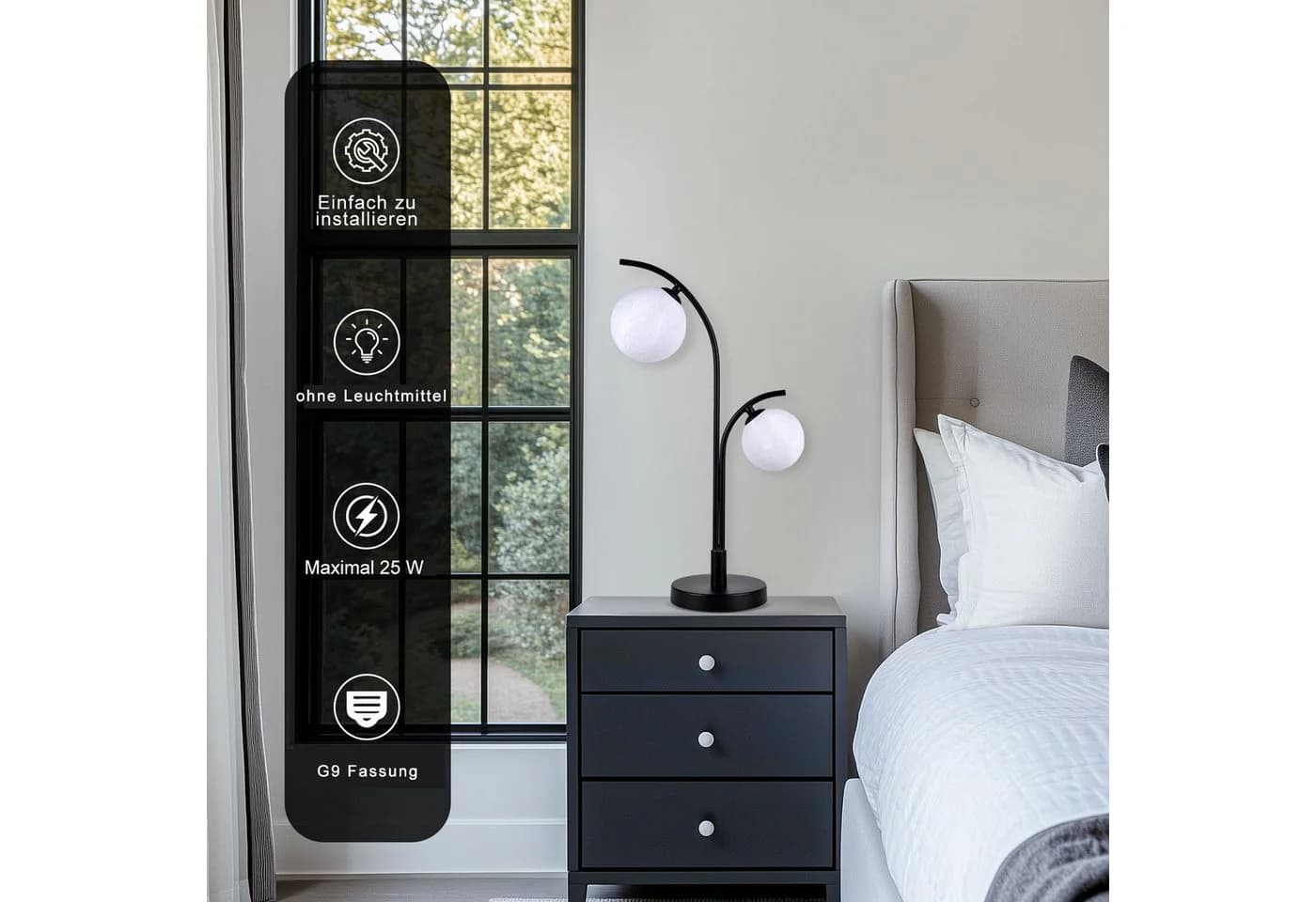 STANBOW Nachttischlampe LED Tischlampe USB-Ladestation Touch-Dimmbar - Bild 4