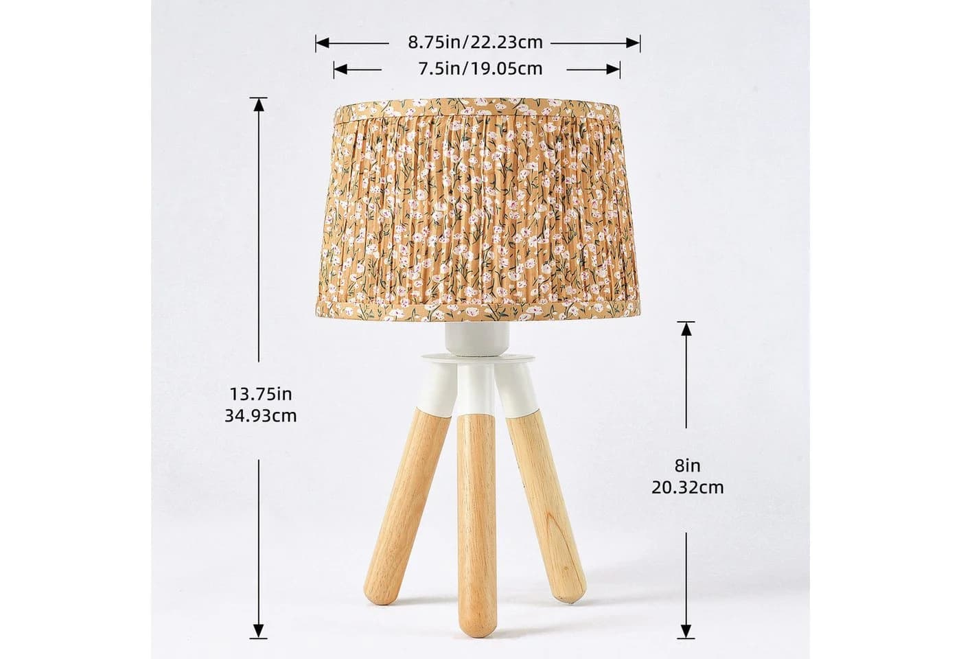 STANBOW Bettleuchte weiße Dreibein-Tischlampe aus Gummibaumholz - Bild 5