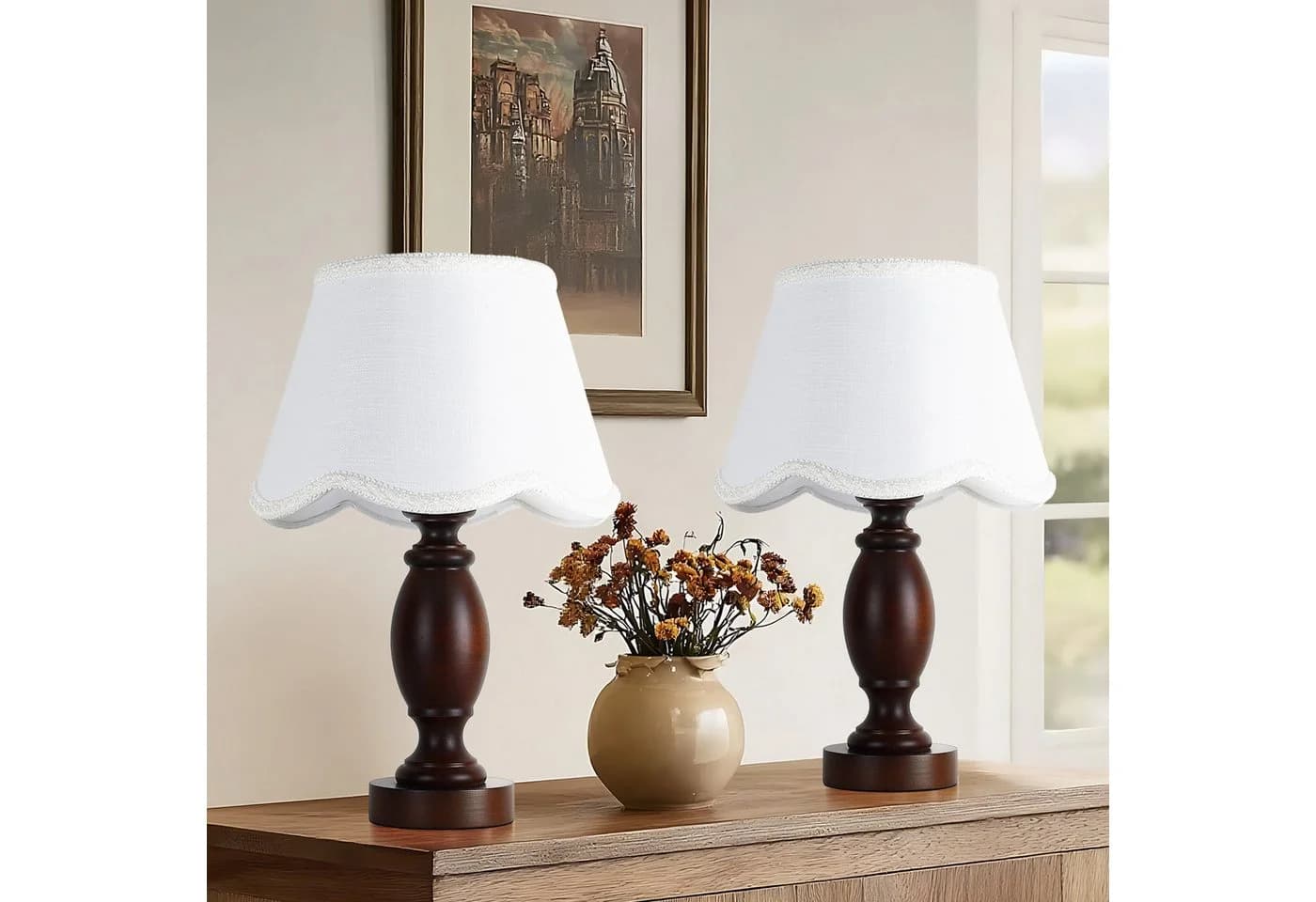 STANBOW Tischleuchte Klassisch Eiche LED Warmweiß - Bild 5