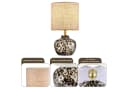 STANBOW Tischleuchte mit Leopardenmuster-Glassockel & Jute-Schirm E27 Bild 5