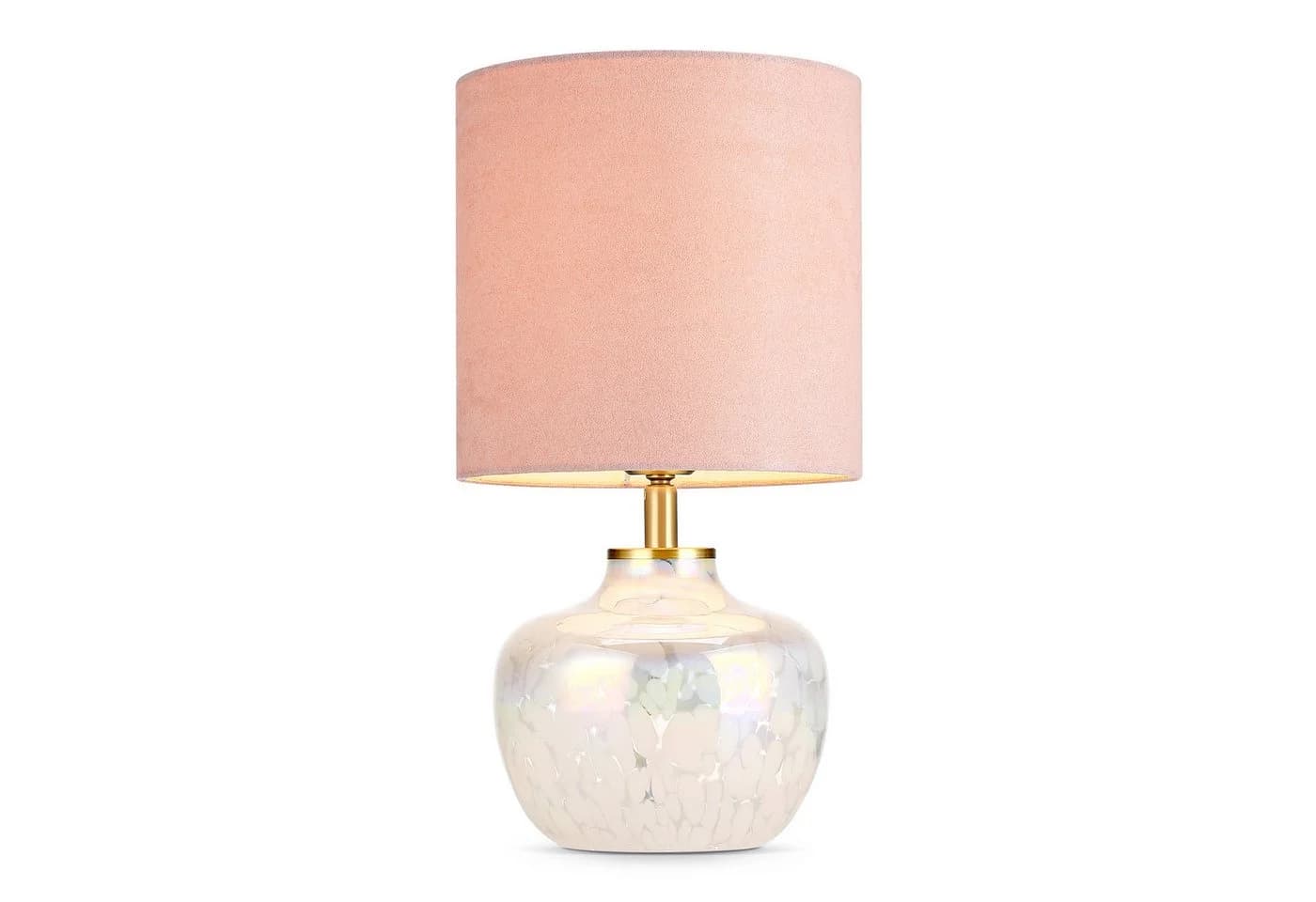 STANBOW Tischleuchte mit Glassockel & Stoffschirm, Rosa, Modern-Romantisch - Bild 2
