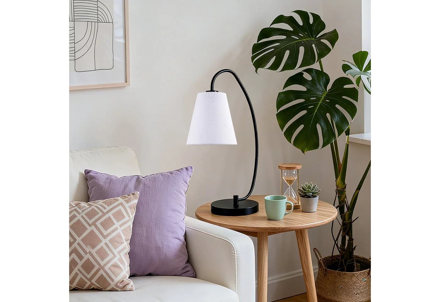 STANBOW Tischleuchte Tischlampe, Skandinavisch-Minimalistisch, Schwarz/Weiß, 53 cm - Bild 2