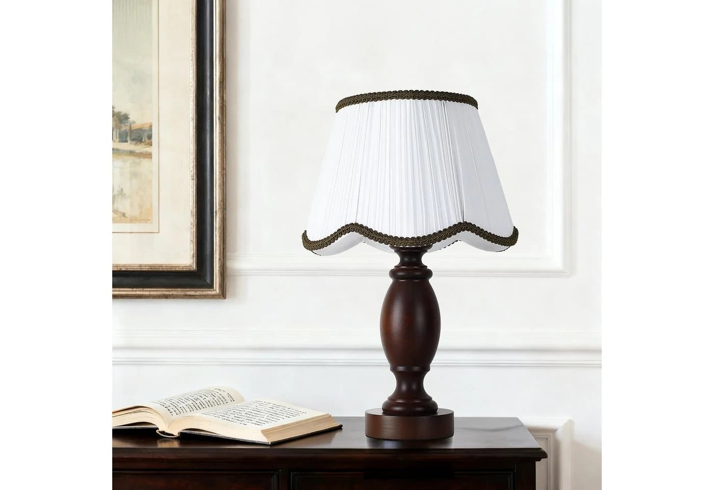 STANBOW Tischleuchte Klassisch Dunkle Eiche LED Warmweiß Dekorativ - Bild 4