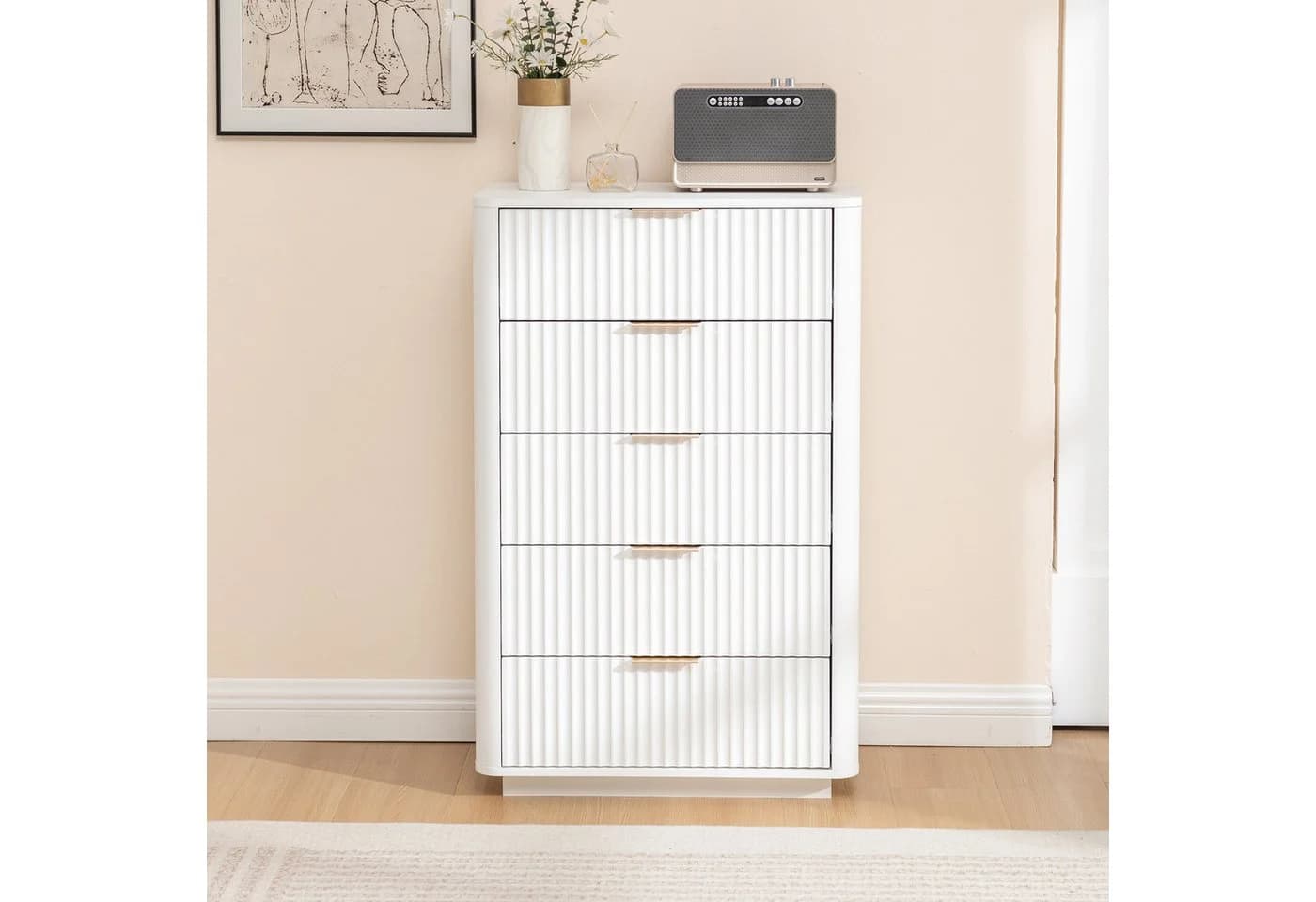 Thanaddo Sideboard Weiß Modern mit Metallgriffen & Sanftlauf - Bild 2