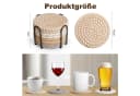 HEYHIPPO Becheruntersetzer Set 8er Rund Baumwolle Braun Bild 1