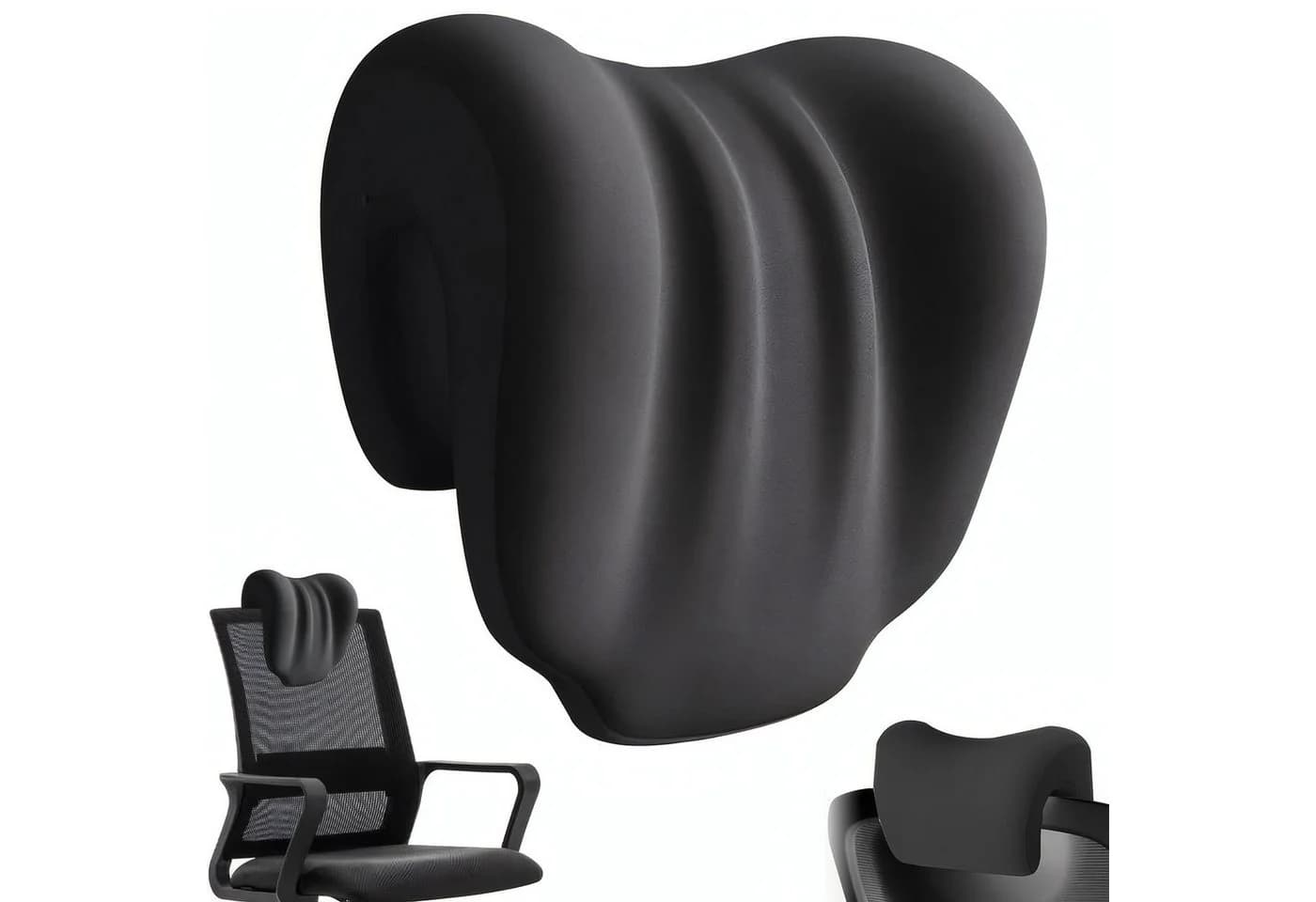HEYHIPPO Nackenkissen Memory Foam Schwarz Ergonomisch