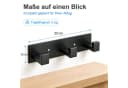 HEYHIPPO Garderobenhaken 3-fach Schwarz Selbstklebend Edelstahl Bild 1
