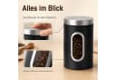 HEYHIPPO Kaffeedose 3er Set Edelstahl Schwarz Luftdicht Bild 5